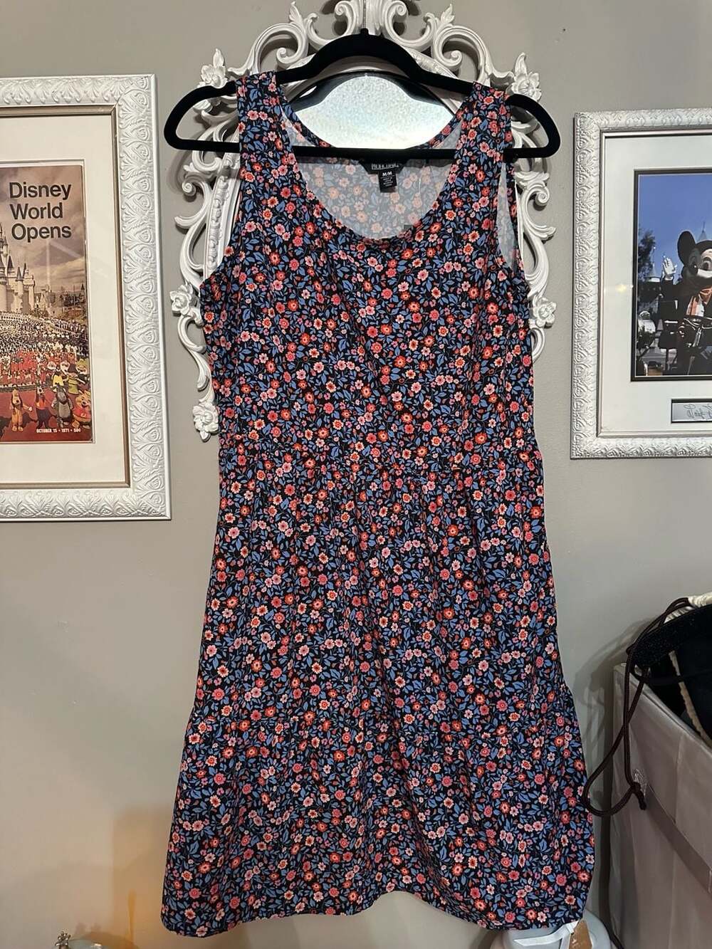 Pacific Trail Floral Tiered Sleeveless Dress Size Medium
